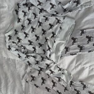 Kids' Unicorn Pattern 2 Piece - White & Black